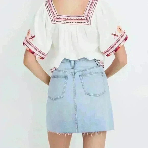 Madewell Rigid Denim A-line Cutout Mini Skirt 23 - Picture 3 of 11